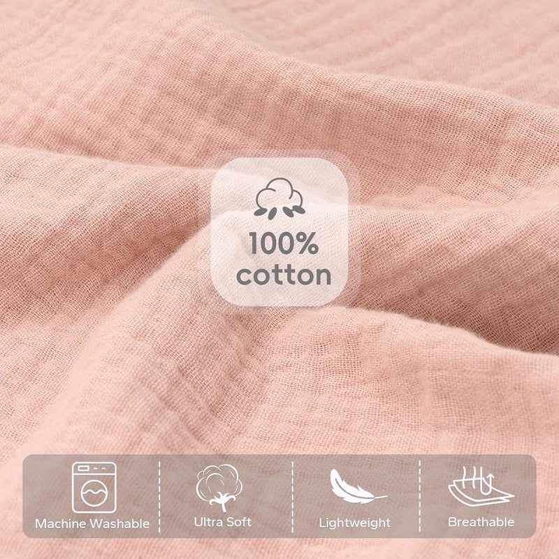 FUNUPUP Muslin Nursing Pillow Cover Compatible with Boppy Nursing Pillow, Soft Baby Nursing Covers for Breastfeeding Pillows for Boys Girls, Blush - Image 4
